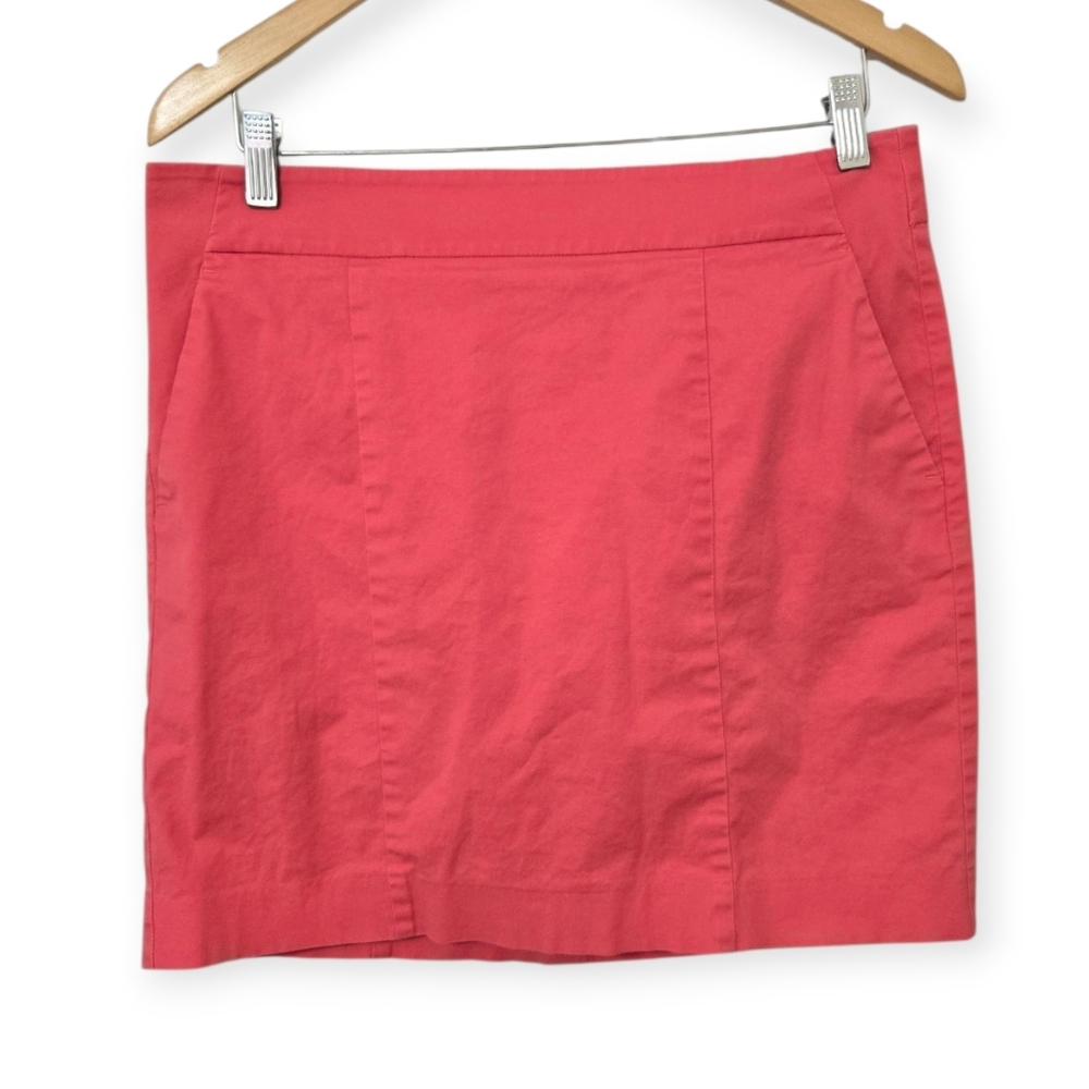 Ann Taylor Madison Skirt Pencil Flamingo Pink Size 8